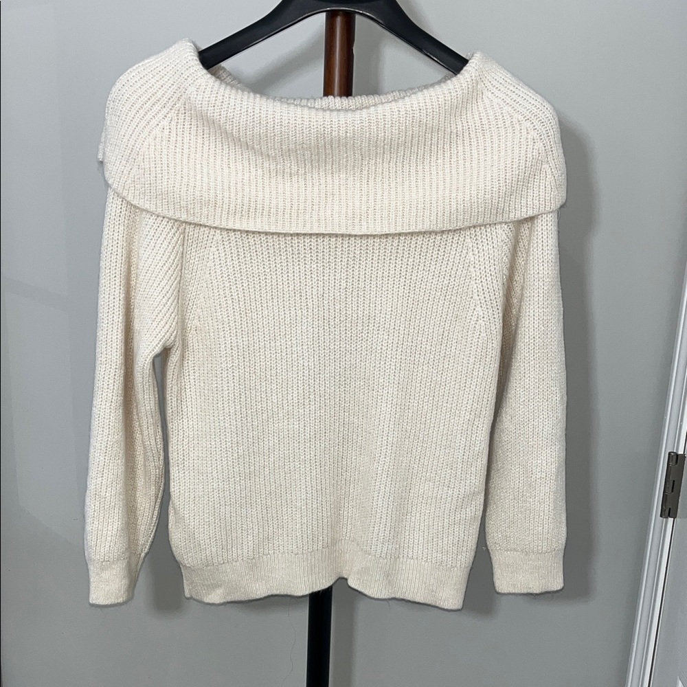 Chic Off-Shoulder Cream Sweater